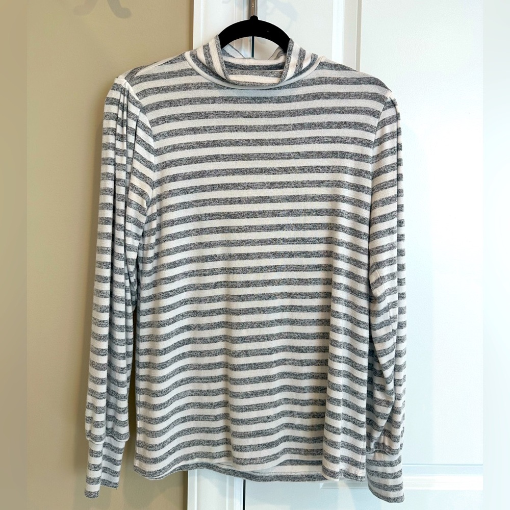 LOFT Striped Mock Neck Sweater Size Small